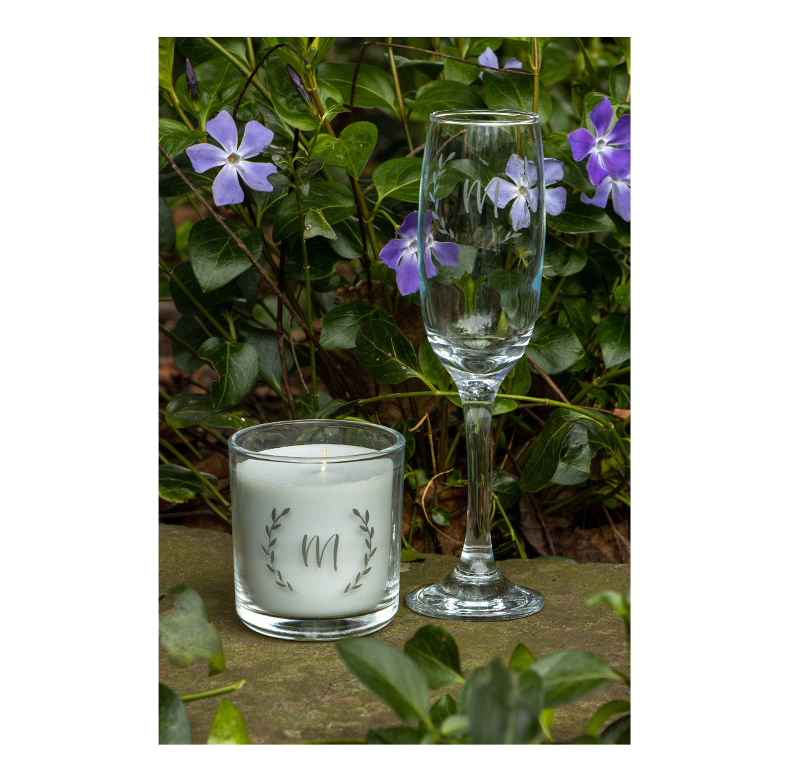 Gift Box Set - Personalised Glass & Candle set.