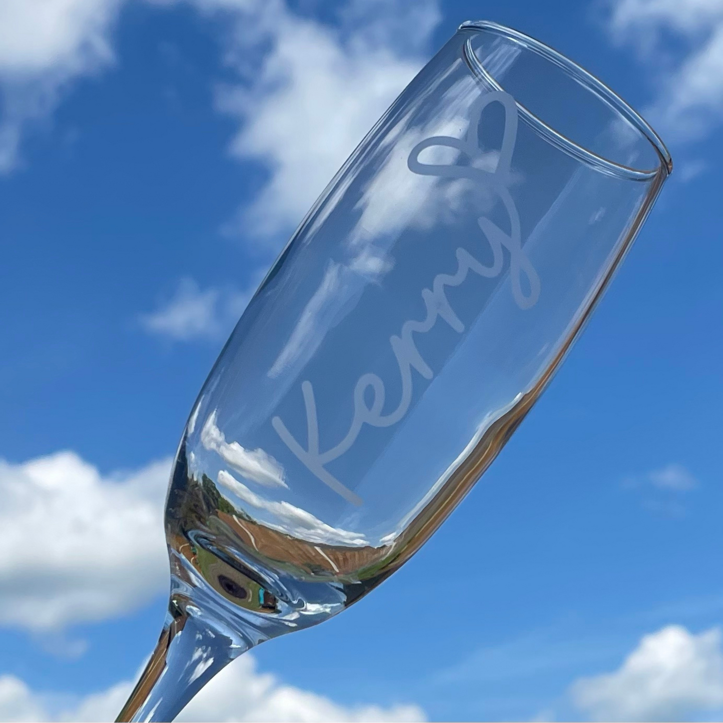 Personalised Etched Champagne Glass