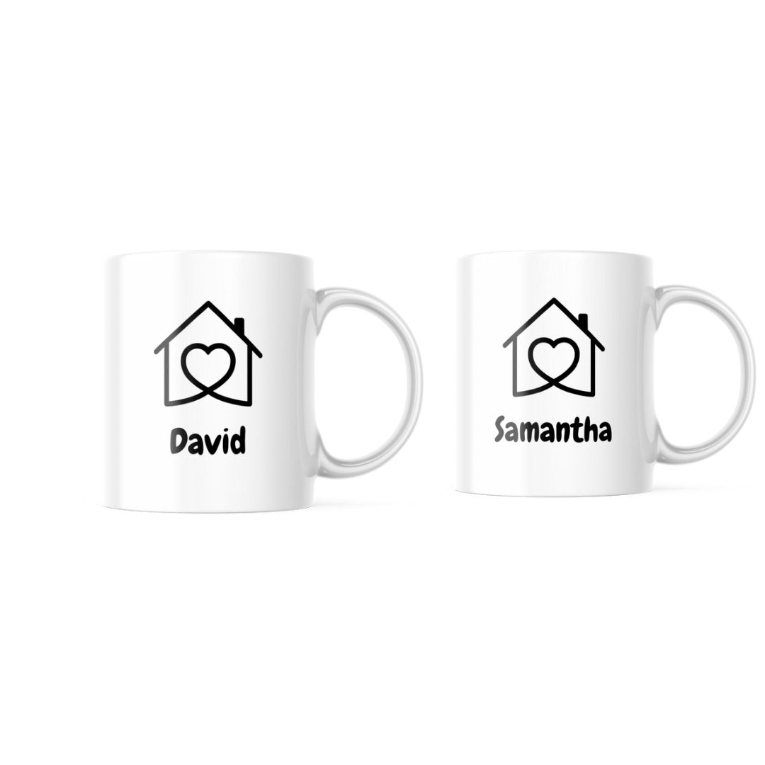 Couples personalised New Home mugs